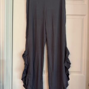 Matilda Jane Charcoal Ruffle Wide Leg Pants
